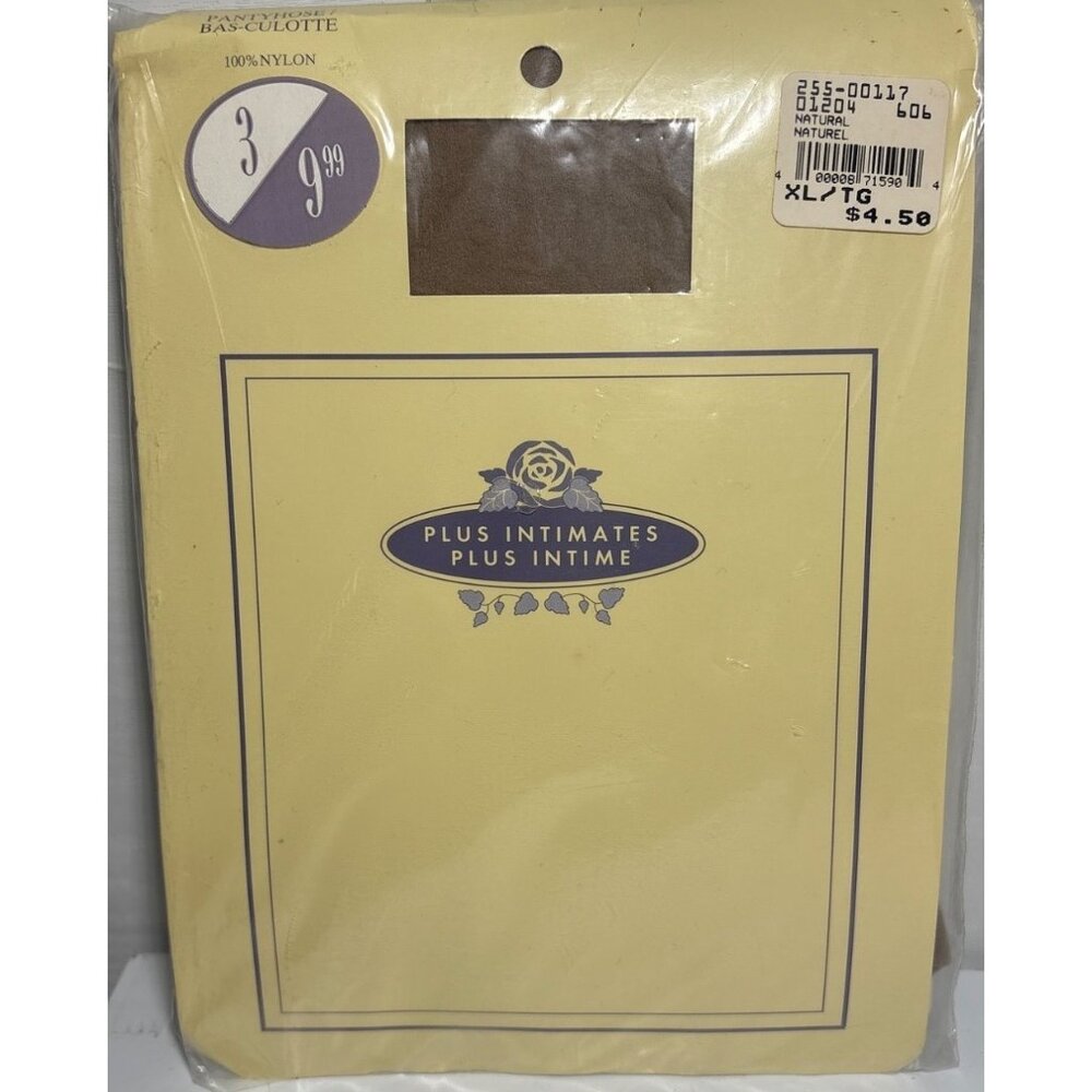 Plus Intimates Panyhose Womens 100% Nylon XL Beige
